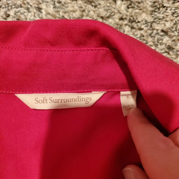 Soft Surroundings Washed Tencel Asymmetrical Hem Tunic Pink S - Picture 3 of 5